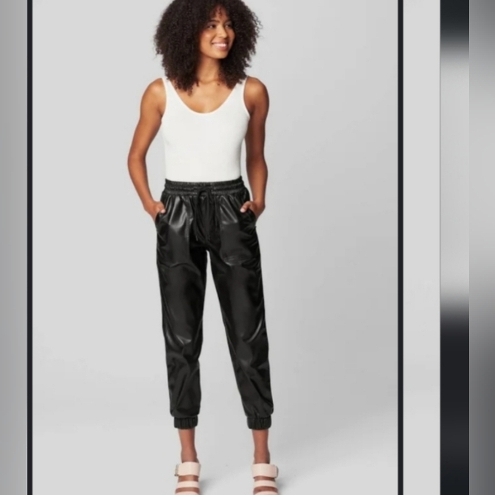 ❤️ NWT! BLANK NYC VEGAN LEATHER HIGH RISE JOGGERS / PANTS, 8 (29)